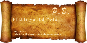 Pittinger Dávid névjegykártya
